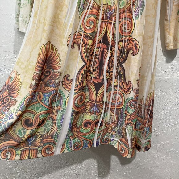 Aces Design Retro Tunic Top High waist Embellished Pullover Lightweight Multi XL - Picture 9 of 10